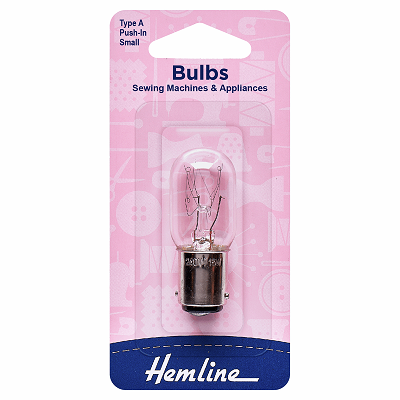 H130.S Sewing Machine Bulb: Bayonet: Small (3cm glass from top of metal bit)..